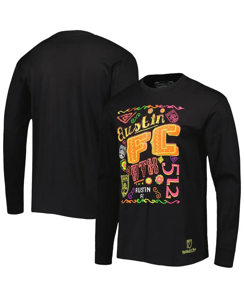 Men's Mitchell & Ness Black Austin Fc Papel Picado Long Sleeve T-shirt