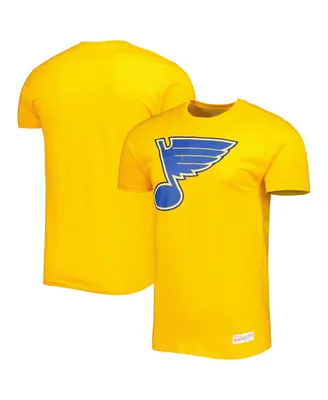 Men's Mitchell & Ness Gold St. Louis Blues Vintage-Like Logo T-shirt