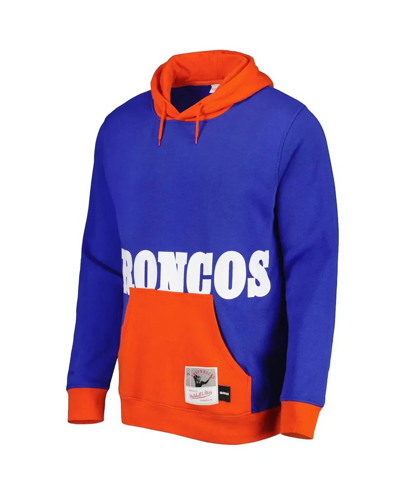 Men's Mitchell & Ness Royal Denver Broncos Big Face 5.0 Pullover Hoodie