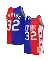 Men's Mitchell & Ness Julius Erving Blue, Red New York Nets Hardwood Classics 1973-74 Split Swingman Jersey