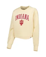 Women's League Collegiate Wear Cream Indiana Hoosiers Classic Campus Corded Timber Sweatshirt