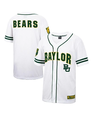 Men's Colosseum White, Green Baylor Bears Free Spirited Baseball Jersey