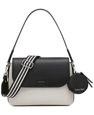 Calvin Klein Millie Small Convertible Shoulder Bag with Striped Crossbody Strap