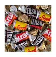 Thank You Candy Gift Tin - Plastic Tin with Hershey's Kisses, Hershey's Miniatures & Reese's Peanut Butter Cups - Assorted Pre