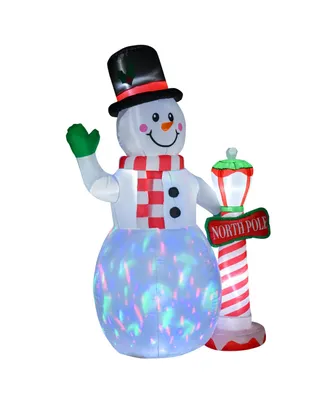 Homcom 8' Christmas Inflatable Snowman Outdoor Blow-Up Decoration