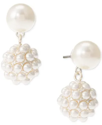 Charter Club Silver-Tone Imitation Pearl Drop Earrings, Created for Macy's