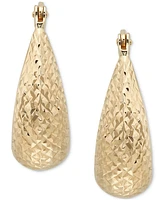 Graduated Textured Chunky Oval Hoop Earrings in 14k Gold, Created for Macy's