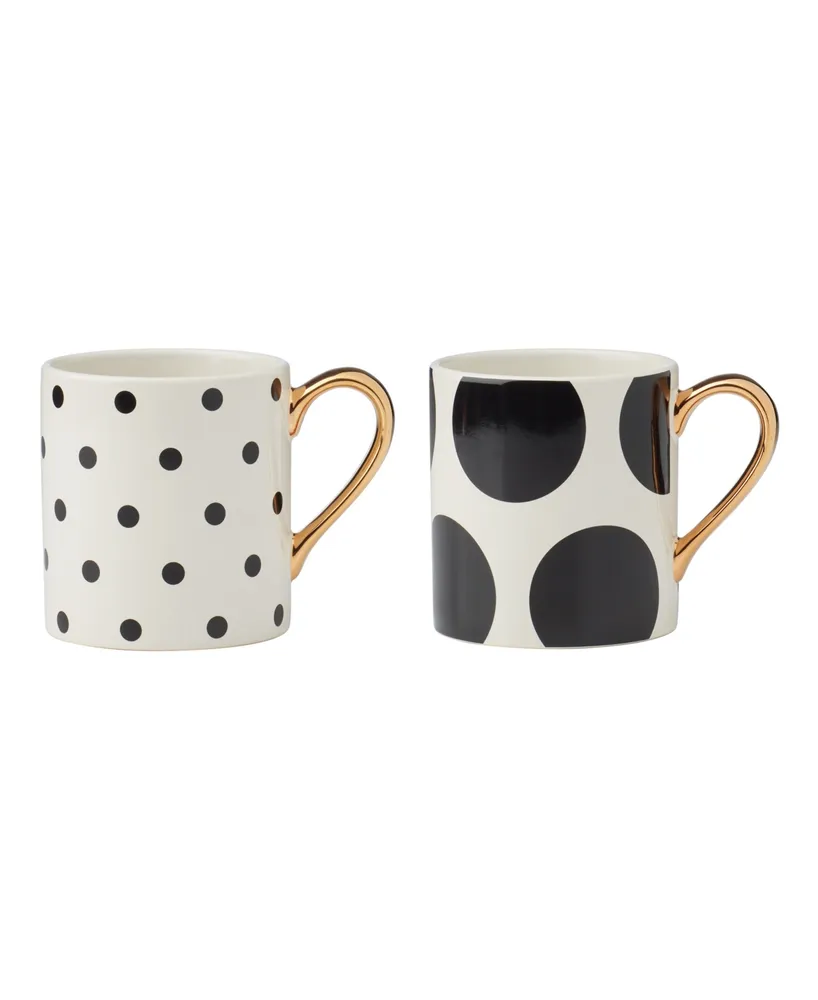 Kate Spade on the Dot Assorted Mugs 2 Piece Set, Service for 2