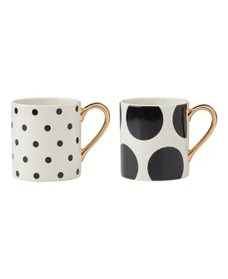 Kate Spade on the Dot Assorted Mugs 2 Piece Set, Service for 2