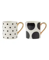 Kate Spade on the Dot Assorted Mugs 2 Piece Set, Service for 2