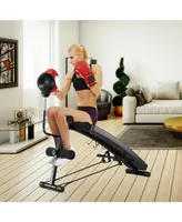Costway Adjustable Incline Curved Workout Fitness Sit Up Bench
