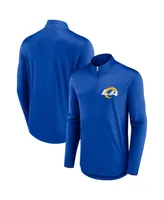 Men's Fanatics Royal Los Angeles Rams Tough Minded Quarter-Zip Top