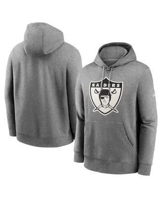 Men's Nike Heathered Gray Oakland Raiders Rewind Club Fleece Pullover Hoodie