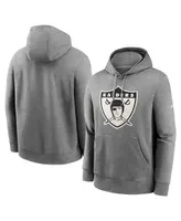 Men's Nike Heathered Gray Oakland Raiders Rewind Club Fleece Pullover Hoodie