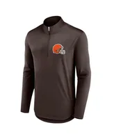 Men's Fanatics Brown Cleveland Browns Tough Minded Quarter-Zip Top