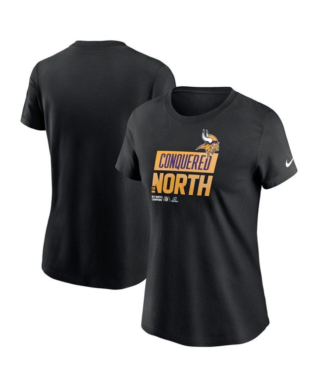 Women's Nike Black Minnesota Vikings 2022 Nfc North Division Champions Locker Room Trophy Collection T-shirt