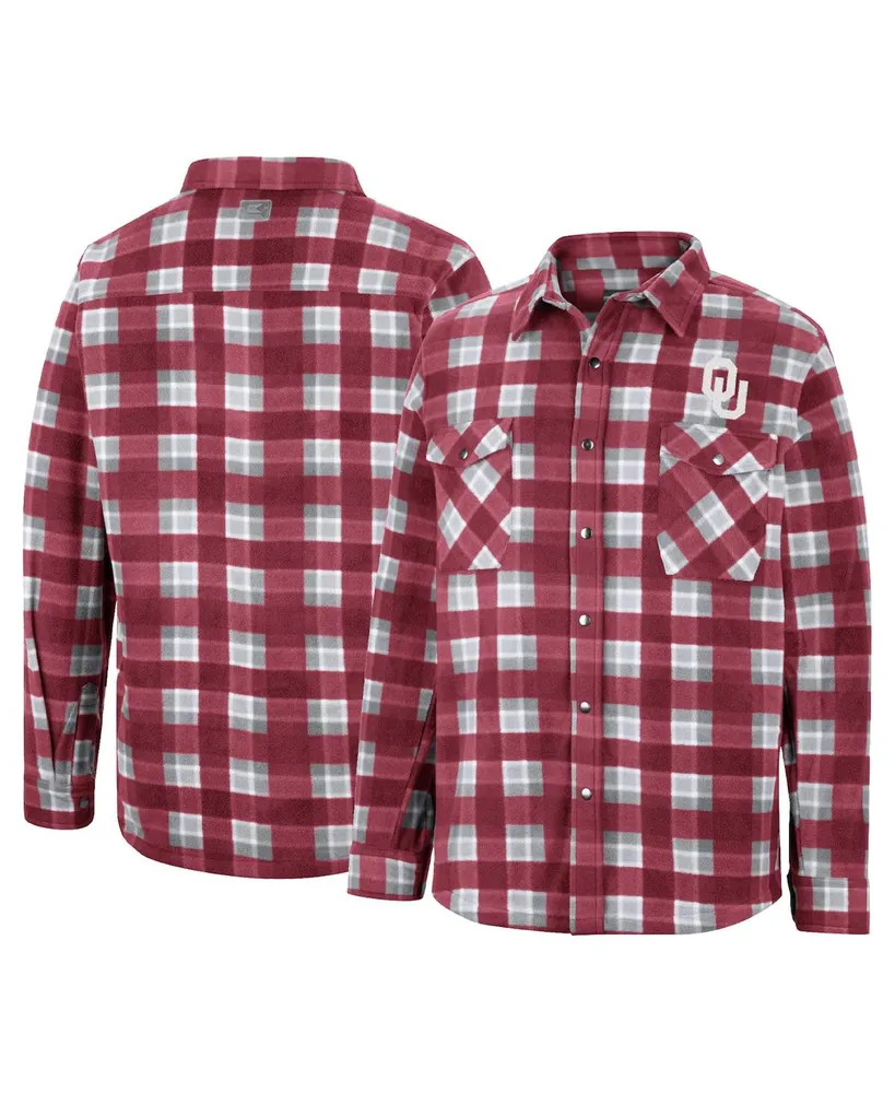 Men's Colosseum Crimson Oklahoma Sooners Ellis Full-Snap Jacket