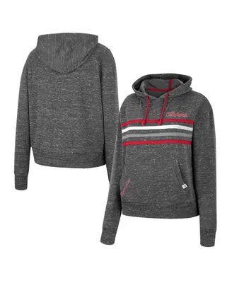 Women's Colosseum Charcoal Oklahoma Sooners Backstage Speckled Pullover Hoodie