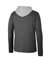 Men's Colosseum Black Arkansas Razorbacks Ballot Waffle-Knit Thermal Long Sleeve Hoodie T-shirt