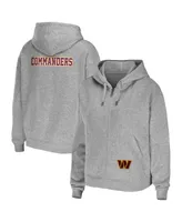 Women's Wear by Erin Andrews Heathered Gray Washington Commanders Team Full-Zip Hoodie