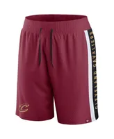 Men's Fanatics Wine Cleveland Cavaliers Referee Iconic Team Mesh Shorts