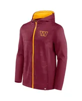 Men's Fanatics Burgundy, Gold Washington Commanders Ball Carrier Full-Zip Hoodie