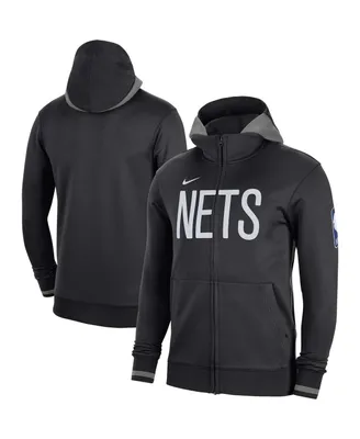 Men's Nike Black Brooklyn Nets Authentic Showtime Performance Full-Zip Hoodie