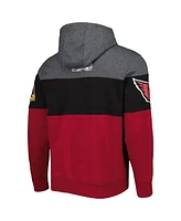 Men's Starter Heather Charcoal, Cardinal Arizona Cardinals Extreme Pullover Hoodie