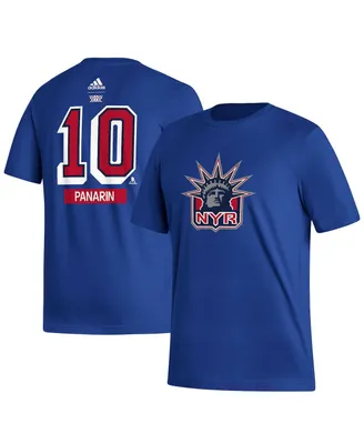 Men's adidas Artemi Panarin Royal New York Rangers Reverse Retro 2.0 Name and Number T-shirt