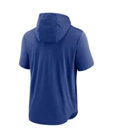 Men's Nike Royal Chicago Cubs Logo Lockup Performance Short-Sleeved Pullover Hoodie
