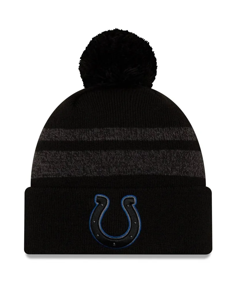 Men's New Era Black Indianapolis Colts Dispatch Cuffed Knit Hat with Pom