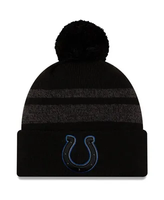 Men's New Era Black Indianapolis Colts Dispatch Cuffed Knit Hat with Pom