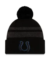 Men's New Era Black Indianapolis Colts Dispatch Cuffed Knit Hat with Pom