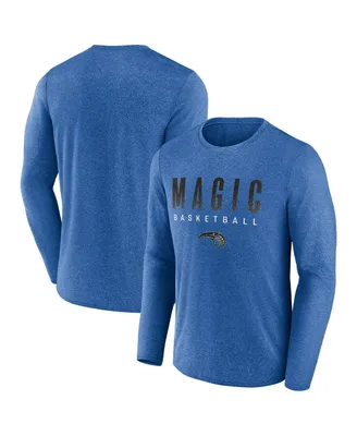 Men's Fanatics Heathered Blue Orlando Magic Where Legends Play Iconic Practice Long Sleeve T-shirt