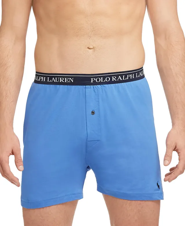 Polo Ralph Lauren 6-Pack Men's Cotton Classic Fit Knit Boxers Blue Assorted  