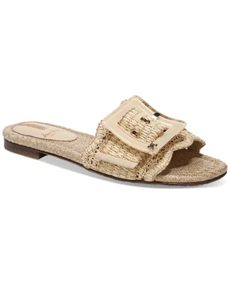 Sam Edelman Women's Bambi Raffia Buckle Slide Sandals