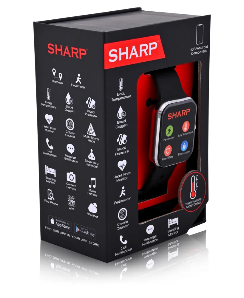 Sharp Unisex Silicone Smart Watch 38mm