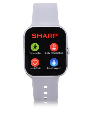 Sharp Unisex Gray Silicone Smart Watch 38mm