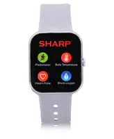 Sharp Unisex Gray Silicone Smart Watch 38mm