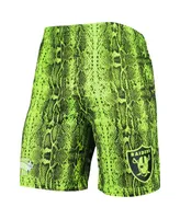 Men's New Era Neon Green Las Vegas Raiders Summer Pop Shorts