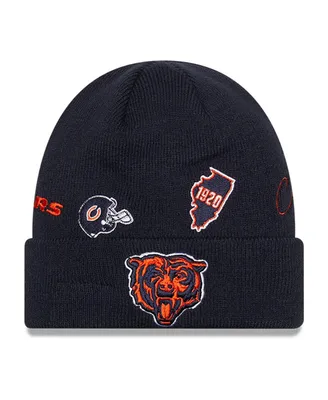 Big Boys and Girls New Era Navy Chicago Bears Identity Cuffed Knit Hat