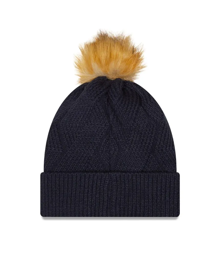 Women's New Era Navy Chicago Bears Snowy Cuffed Knit Hat with Pom