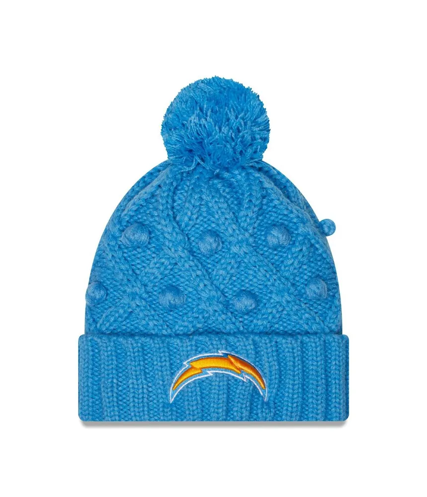 Women's New Era Powder Blue Los Angeles Chargers Toasty Cuffed Knit Hat with Pom