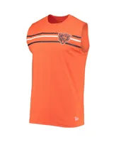 Men's New Era Orange Chicago Bears Brushed Sleeveless Tank Top