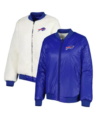 Women's G-iii 4Her by Carl Banks Oatmeal, Royal Buffalo Bills Switchback Reversible Full-Zip Jacket