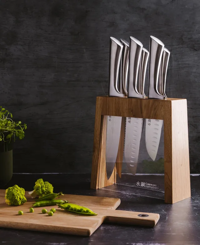 Cuisine::pro Damashiro Emperor Mokuzai 7-Piece Knife Block Set