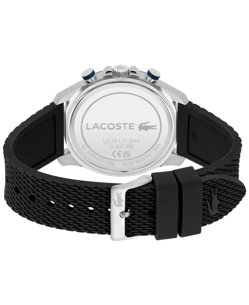 Lacoste Men's Neoheritage Black Silicone Strap Watch 42mm