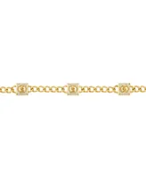 Michael Kors Cubic Zirconia Pave Station Lock Chain Necklace