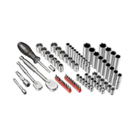 80 Piece Tool Set with Sockets, Ratchets, and Accessories in Case