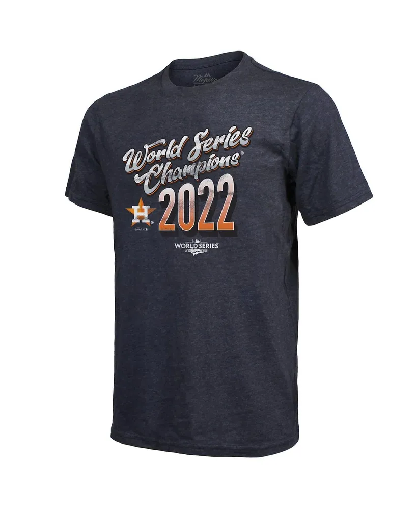 Men's Majestic Threads Navy Houston Astros 2022 World Series Champions Life Of The Party Tri-Blend T-shirt